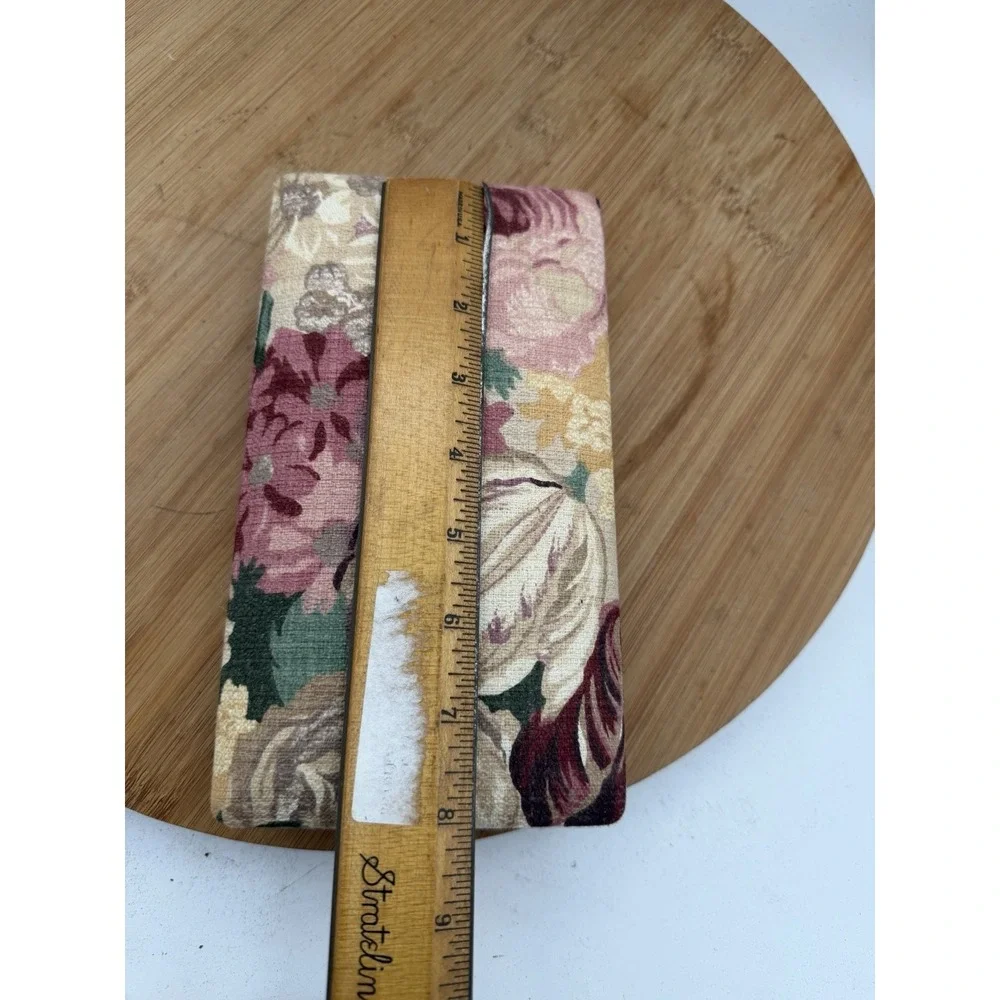 Vintage Mele Pink Rose Floral Fabric Travel Jewelry Box Hard Case Clamshell